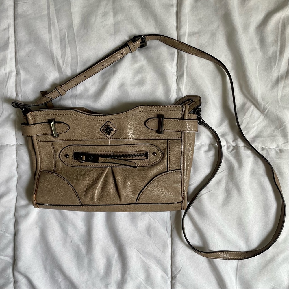 Simply Vera Wang Crossbody Purse Tan/Beige